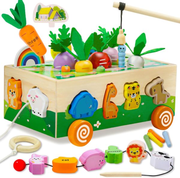 Jeu de la ferme Montessori MutoToy® : jouet éducatif en bois pour bébé 1 à 4 ans
