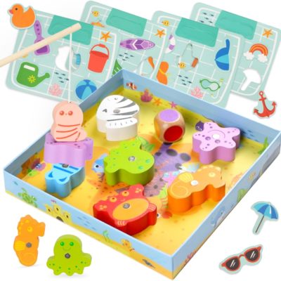 Jeu de pêche Montessori en bois pour enfants de 2 et 3 ans