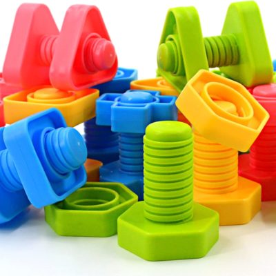 Jeu d'écrous et boulons Montessori SIENIANLINE 32 pcs : apprentissage du bricolage en couleurs