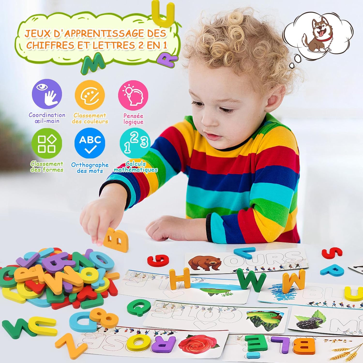 Jeu ducatif Orthographe Fran aise 3 Ans Puzzle Alphabet Bois Montessori