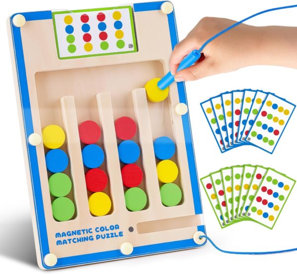 Jouet Montessori en bois : labyrinthe magnétique éducatif pour enfant