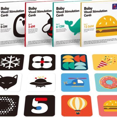 Jouet bébé Montessori : Cartes de stimulation visuelle noir et blanc pour 0-36 mois