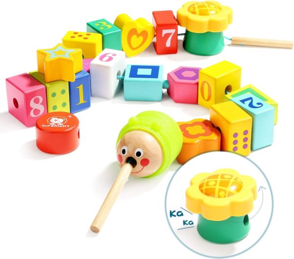 Jouet de laçage Montessori en bois pour l'apprentissage motrice des enfants de 2 ans