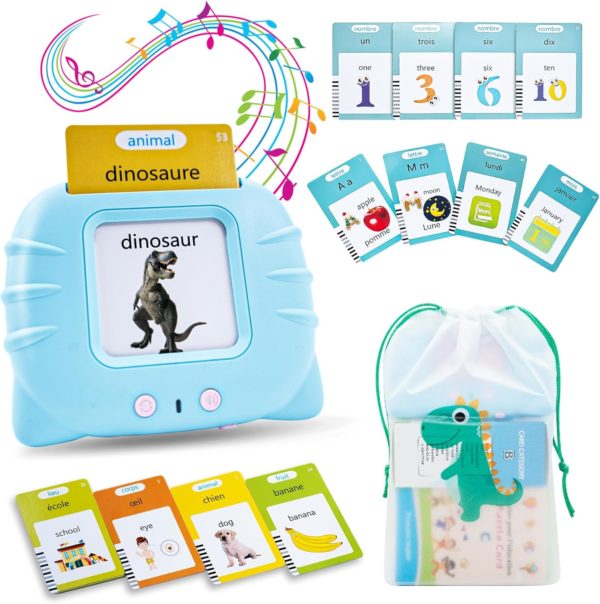 Jouet éducatif Montessori : 510 mots carte flash parlante français-anglais pour enfant