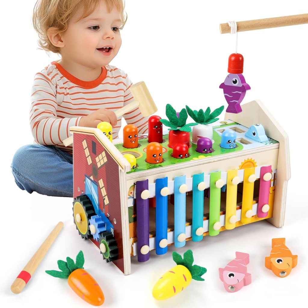 Jouet Montessori éducatif en Xylophone et jeu de taupe pour