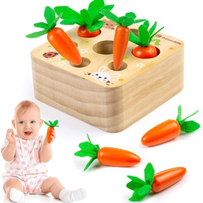 Jouets Montessori en bois : Tangram d'assemblage de carottes pour enfants