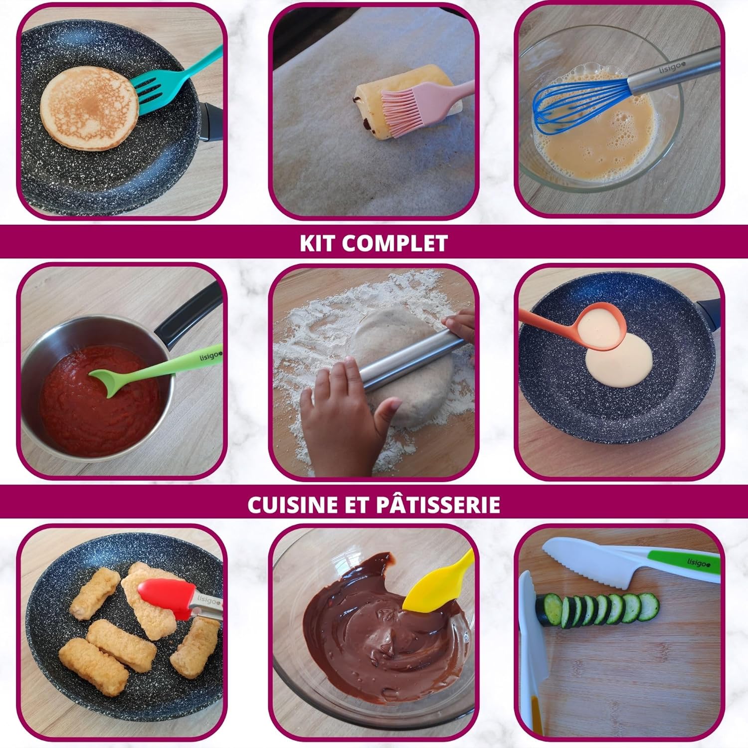 Kit De 29 Pièces Cuisine Enfant Sécurisé - Couteaux, Spatules, Emporte-pièces Et Planches Pour Apprendre En S'amusant (dès 3 Ans)