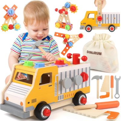 Kit d'apprentissage du bricolage Montessori Dinorun : jouet en bois pour enfants de 3 à 6 ans