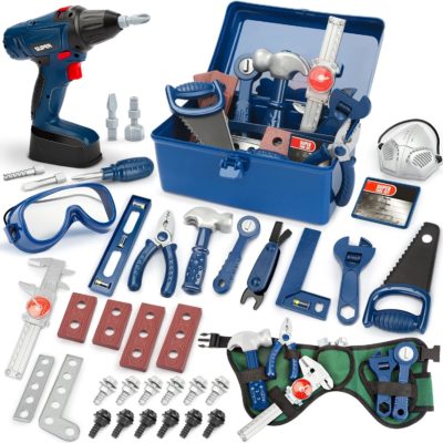 Kit d'apprentissage du bricolage Montessori : Vanplay Outils Enfant avec Perceuse Électrique