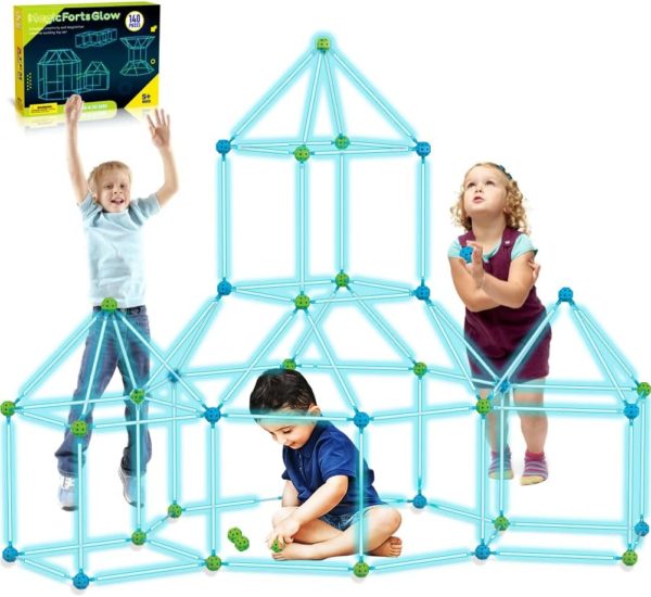 Kit de construction Montessori 140 pièces pour enfants - Jouets phosphorescents pour apprentissage du bricolage