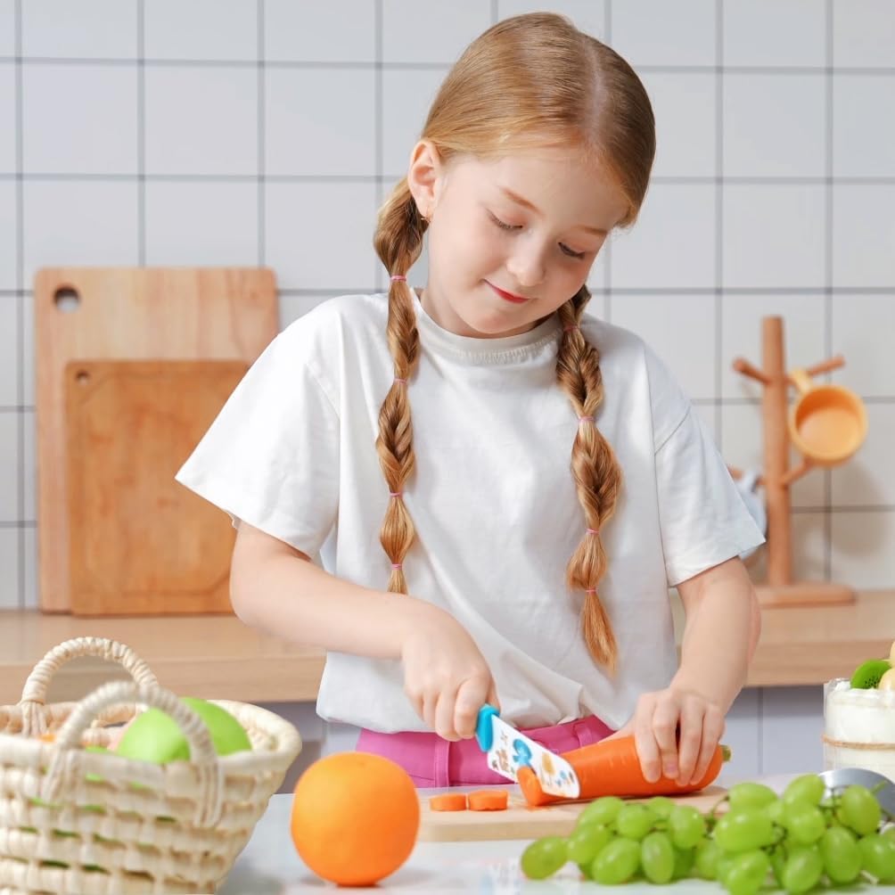 Kit De 4 Couteaux De Cuisine Sécurisés Pour Enfants - Avec Anneau éducatif Et Protège-doigts Panda