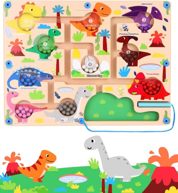 Labyrinthe magnétique Montessori : jeu éducatif pour apprendre les couleurs et compter
