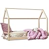 Lit cabane Montessori Nessi 90 x 190 CM avec sommier et barrières - IDMarket