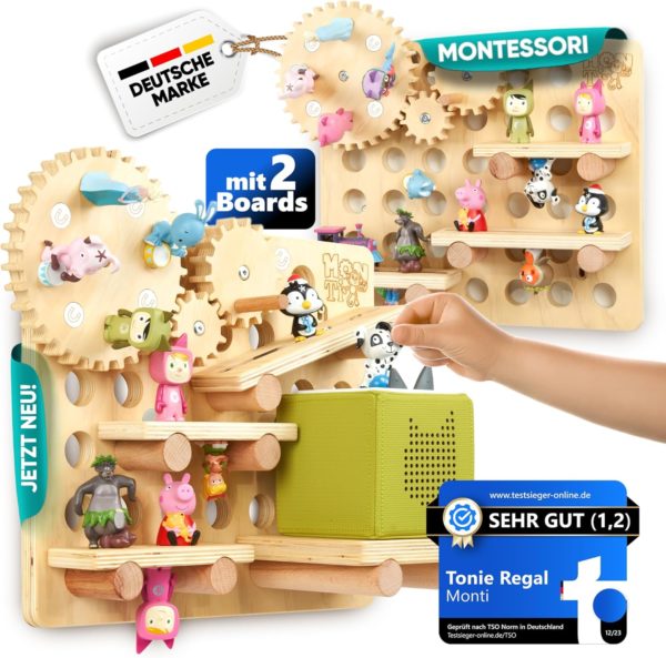 Lot de 2 étagères Montessori pour Tonies et Toniebox : rangement créatif pour 75 figurines