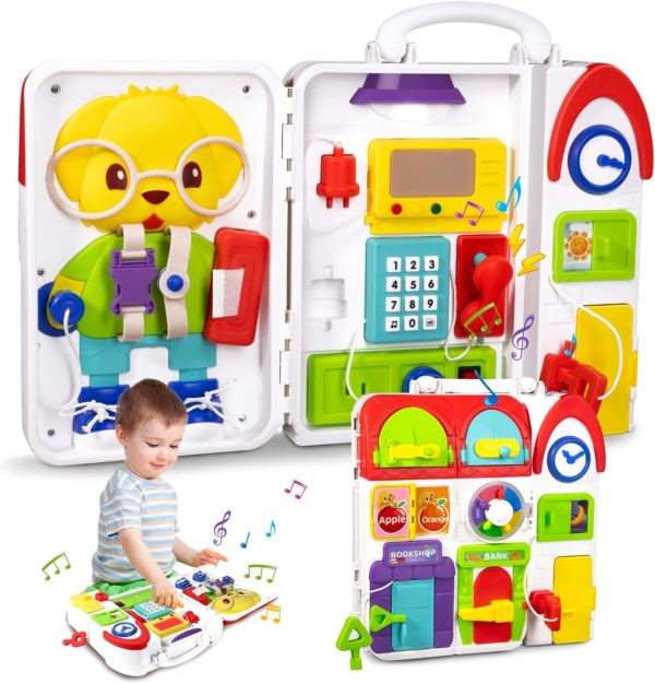 Planche d'Activité Montessori 20 en 1 pour Tout-Petits : Jouet Éducatif Sensoriel