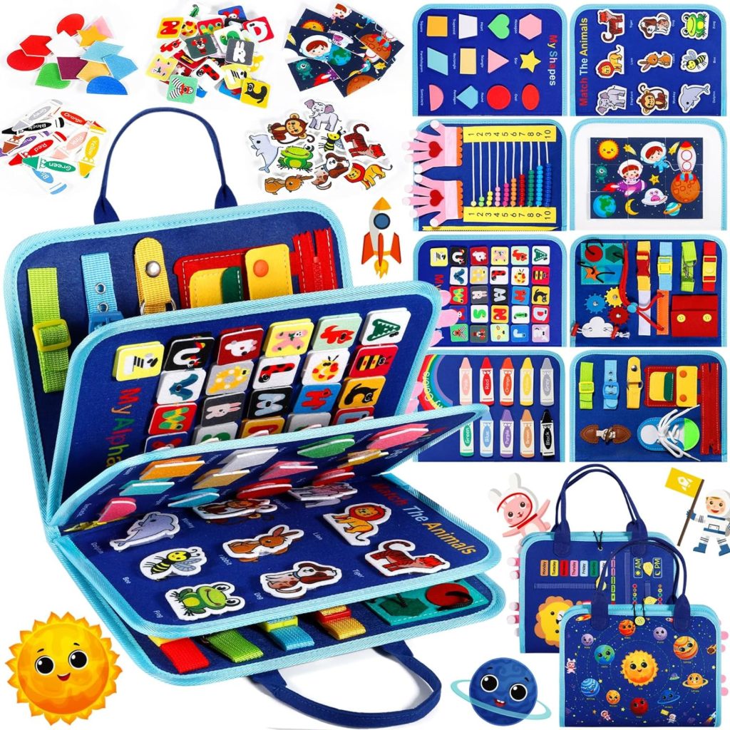 Busy Board Montessori Enfants - Jouet Éducatif Felt Motricité Fine