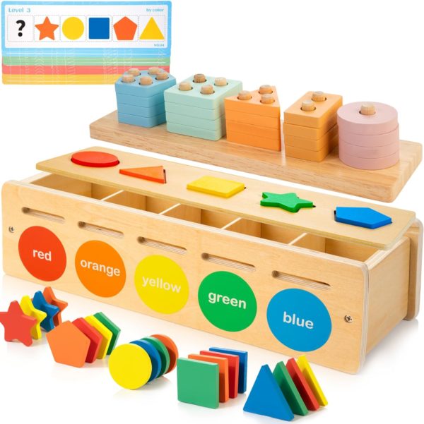 Puzzle Montessori JustWood : Apprendre les formes et couleurs pour les enfants de 1 à 3 ans