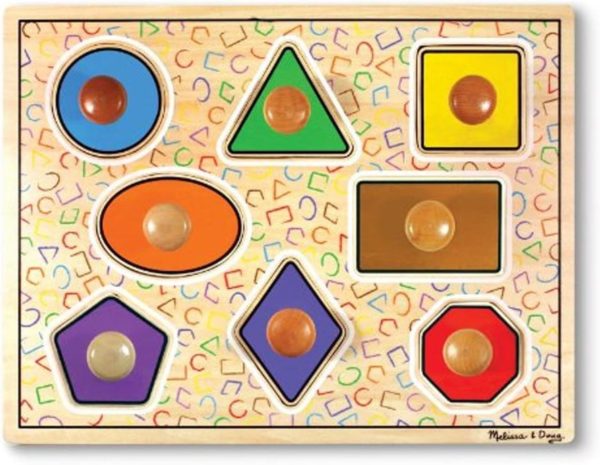 Puzzle Montessori en bois à gros boutons : formes géométriques pour enfants de 2 à 4 ans