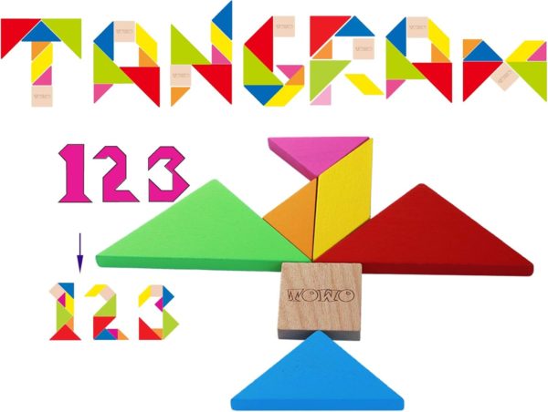 Puzzle Tangram Montessori en bois : jeu de logique et apprentissage des formes géométriques