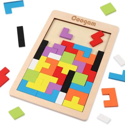 Puzzle en bois Tangram Montessori Coogam : jeu éducatif pour tout-petits