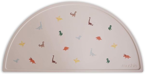 Set de table Montessori en silicone antidérapant sans BPA pour bébé - Motif dinosaures