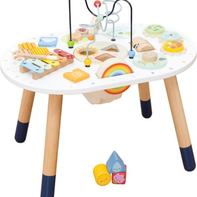 Table d'Activités Multi-Sensorielles Montessori en Bois pour Enfants dès 18 Mois
