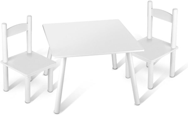 Table et chaises Montessori Leomark pour enfants - couleur blanche
