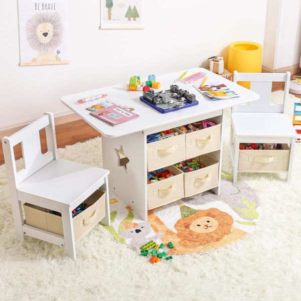 Table et chaises Montessori Yorbay pour enfants avec rangement intégré