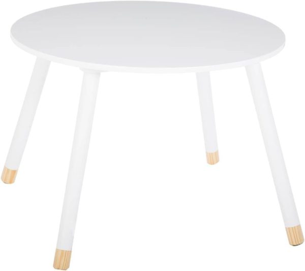 Table ronde Montessori en bois blanc pour enfants - Atmosphera créateur d'intérieur