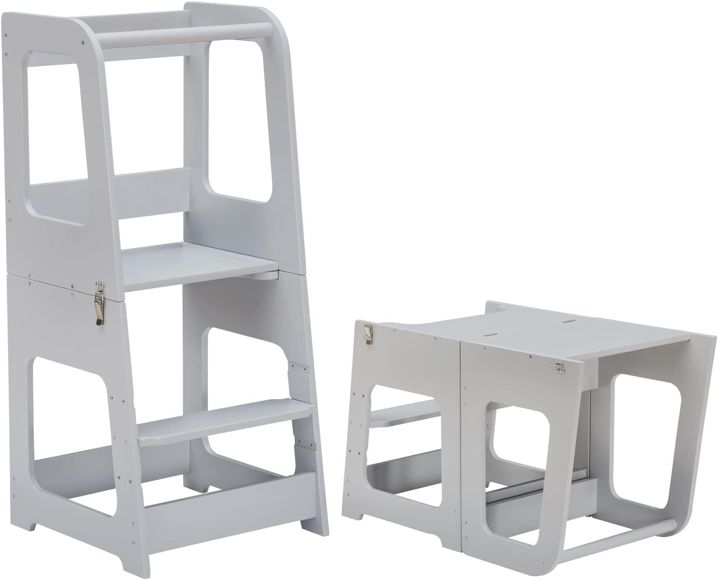 Tour D'Observation Montessori Convertible En Bureau – Évolutive 12 Mois à 6 Ans – Bois Naturel & Sécurité Brevetée