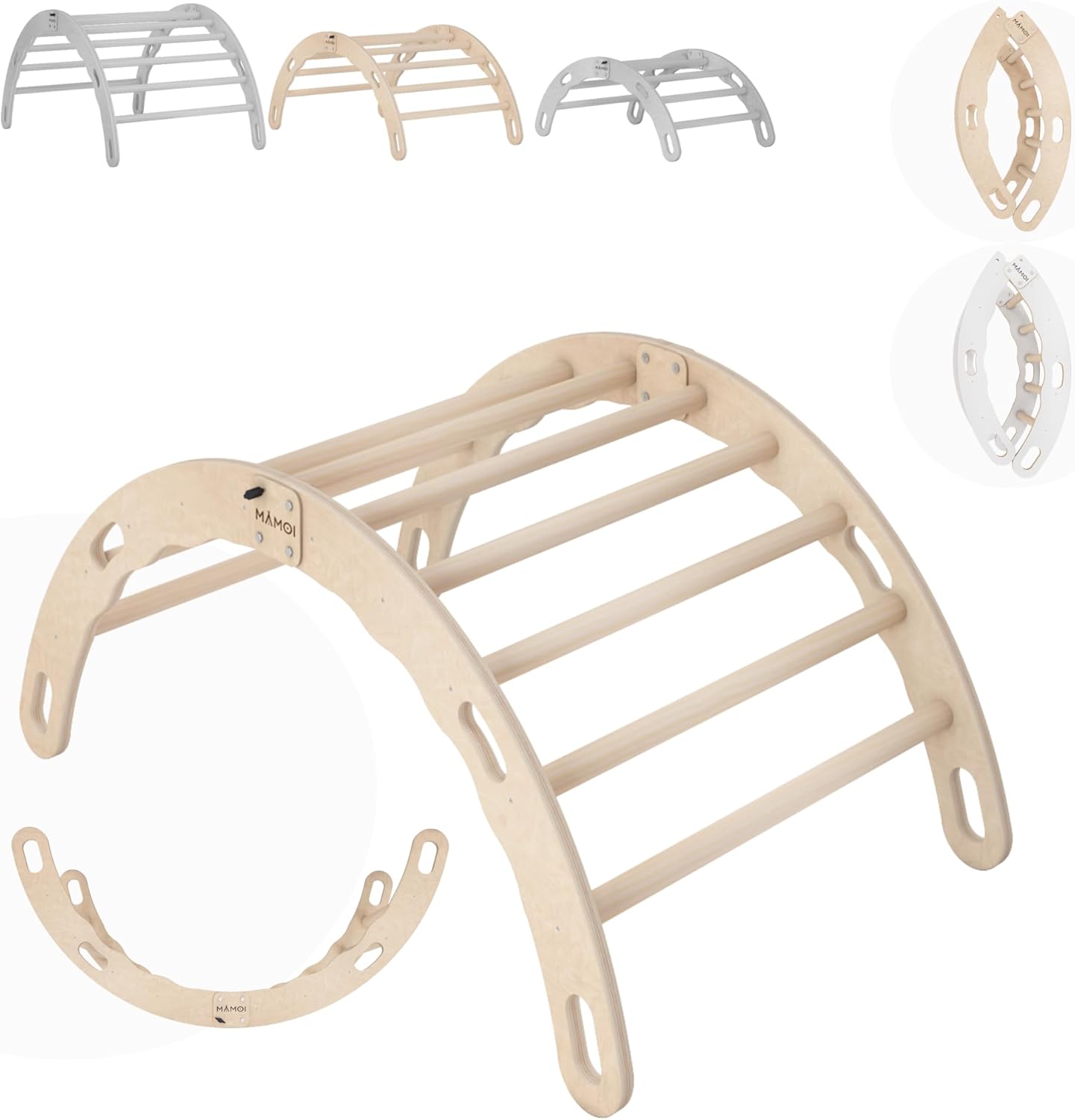 Arche D’escalade Montessori Pour Enfants – Structure En Bois Type Pikler, Toboggan, Tunnel, Balançoire, Dès 1 An, Jusqu’à 150 Kg