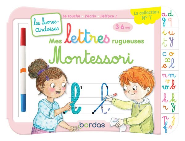 Les Livres-ardoises - Mes lettres rugueuses Montessori - Maternelle PS-MS-GS (3-6 ans)