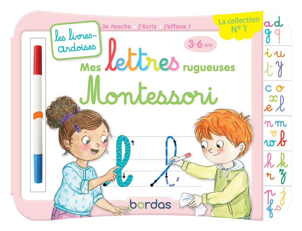 Les Livres-ardoises - Mes lettres rugueuses Montessori - Maternelle PS-MS-GS (3-6 ans)