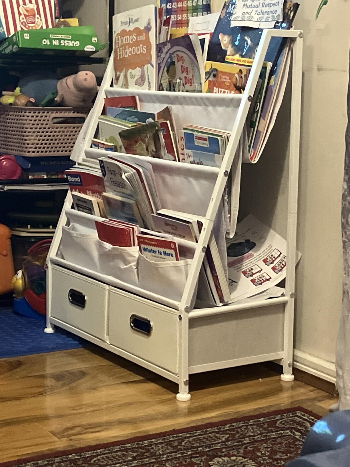 Avis Bibliothèque montessori avec étagères et tiroir pour enfants