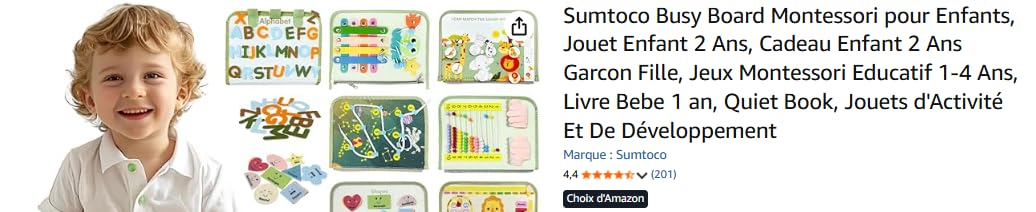 Avis Busy board montessori pour enfants de 1 à 5 ans