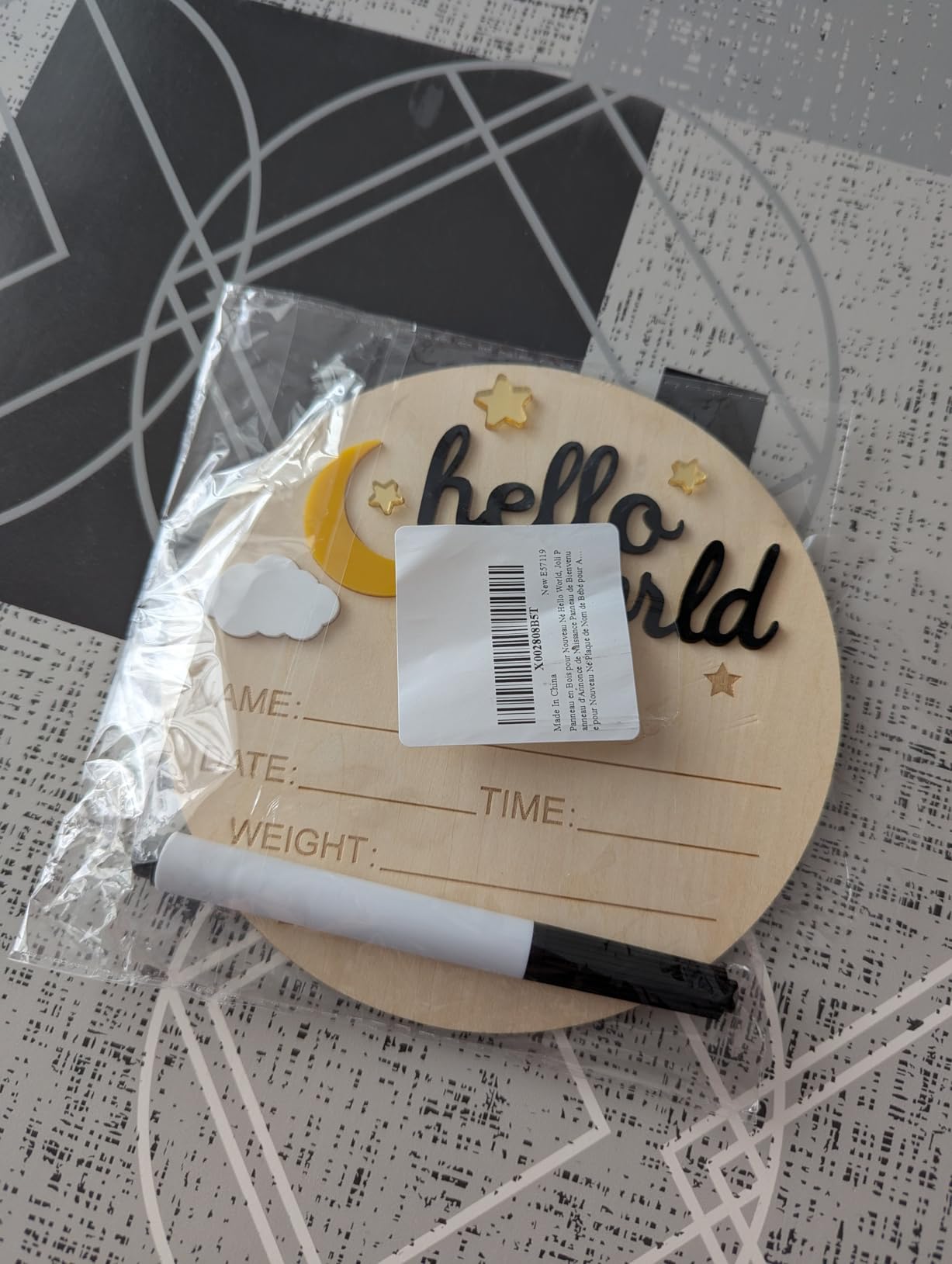 Avis Panneau en bois personnalisé pour annonce de naissance