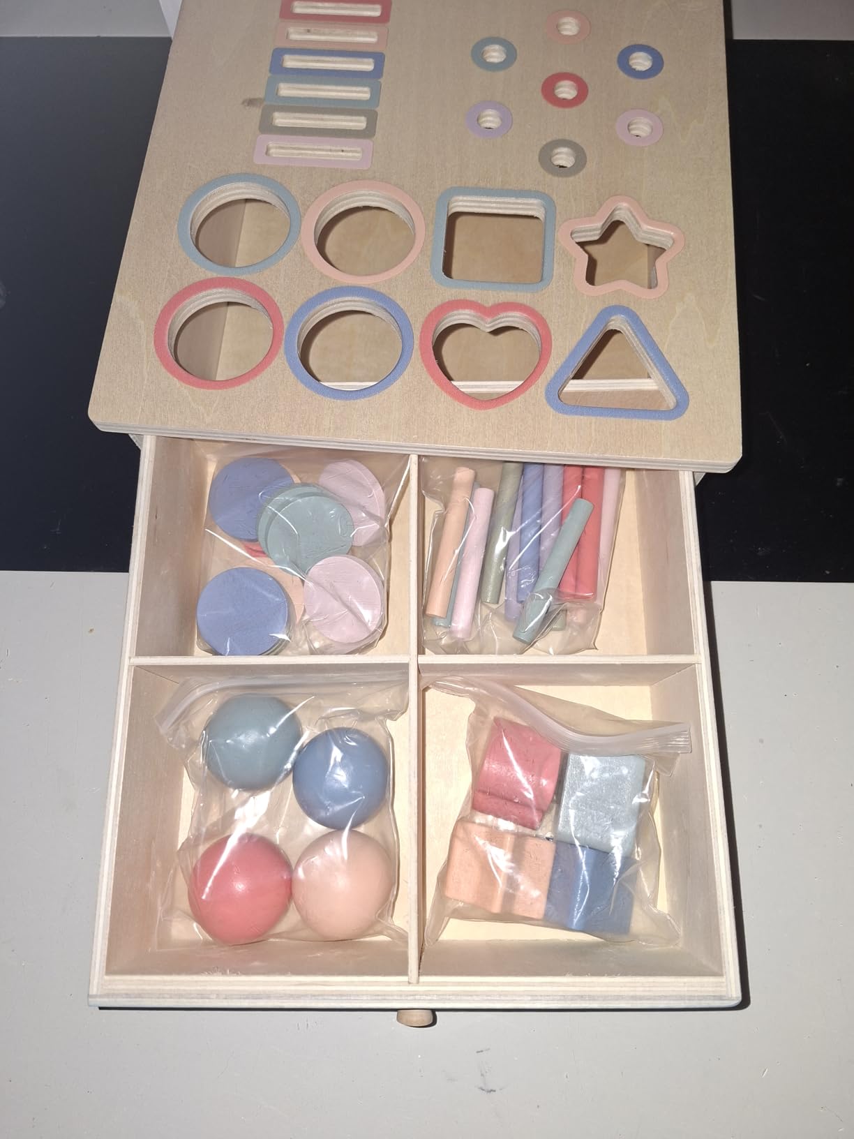 Avis Jouet montessori en bois 3-en-1 pour éveil et motricité fine