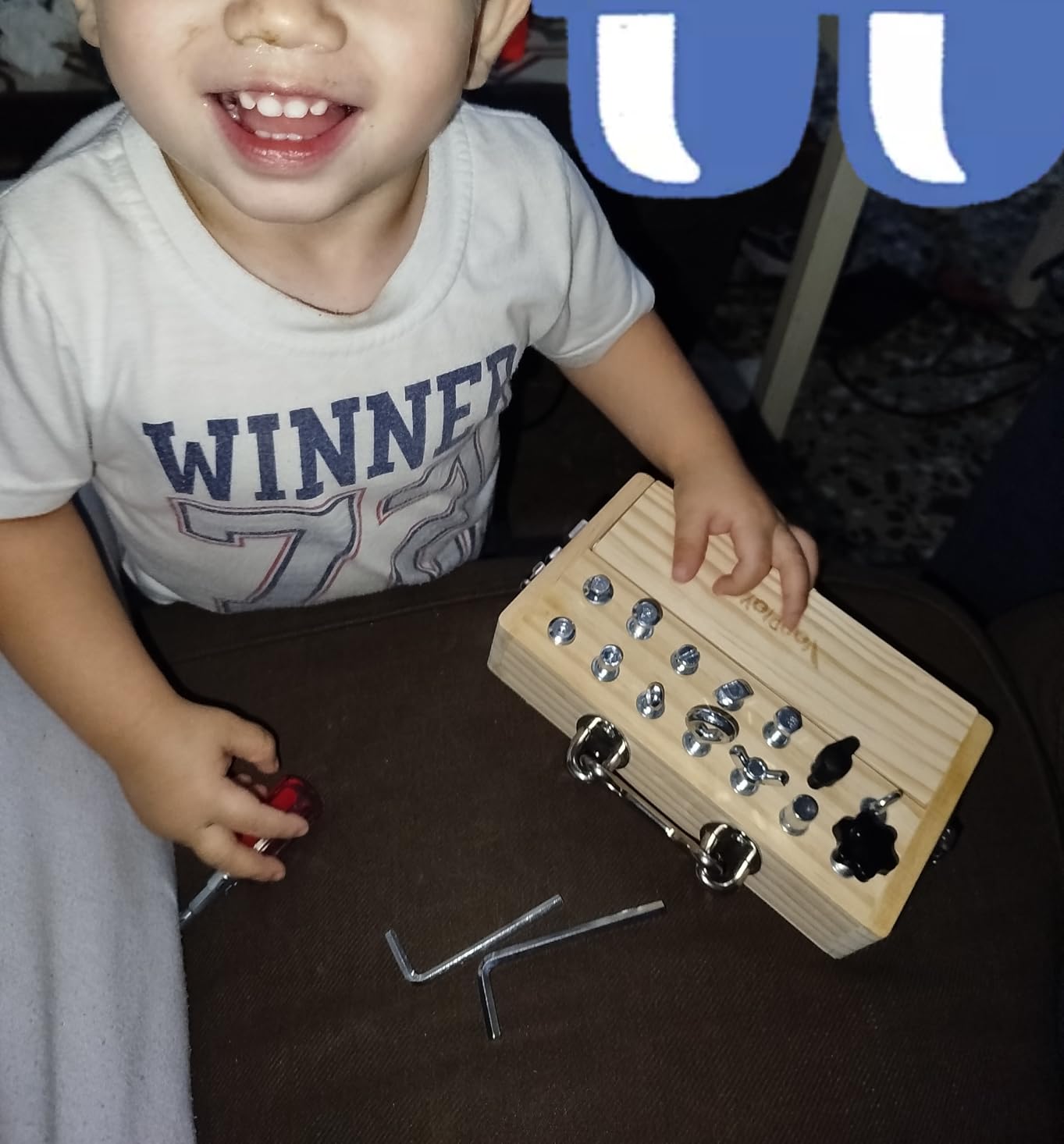 Avis Planche d’activités Montessori en bois avec outils et visseuse pour enfant 3 ans et plus