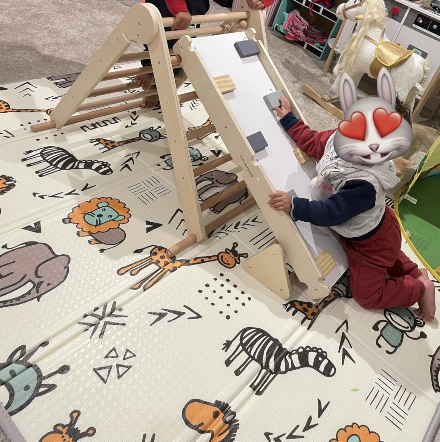 Avis Triangle de motricité Montessori en bois réglable pour bébé