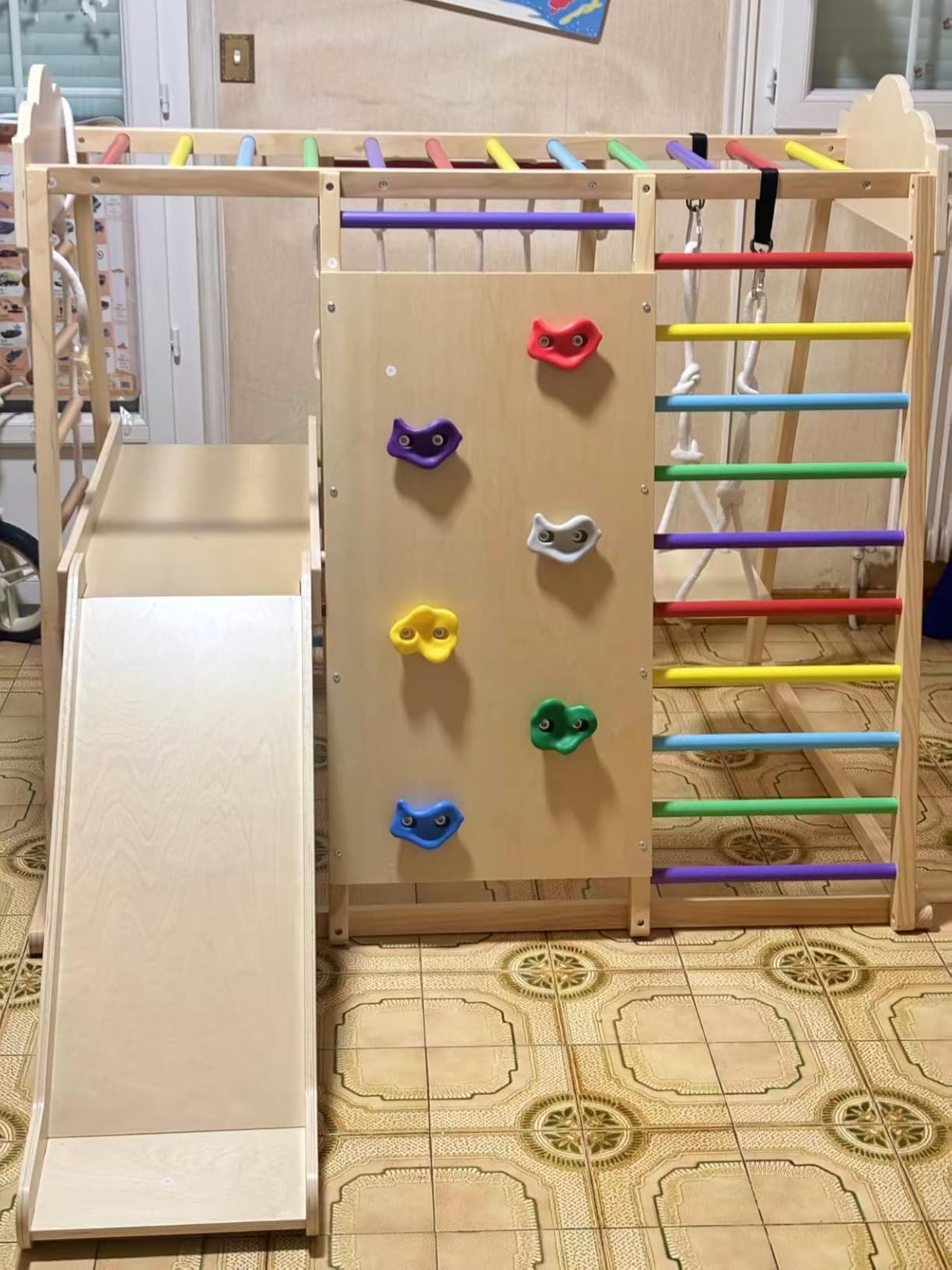 Avis structure de jeu montessori 8 en 1 avec toboggan et balançoire