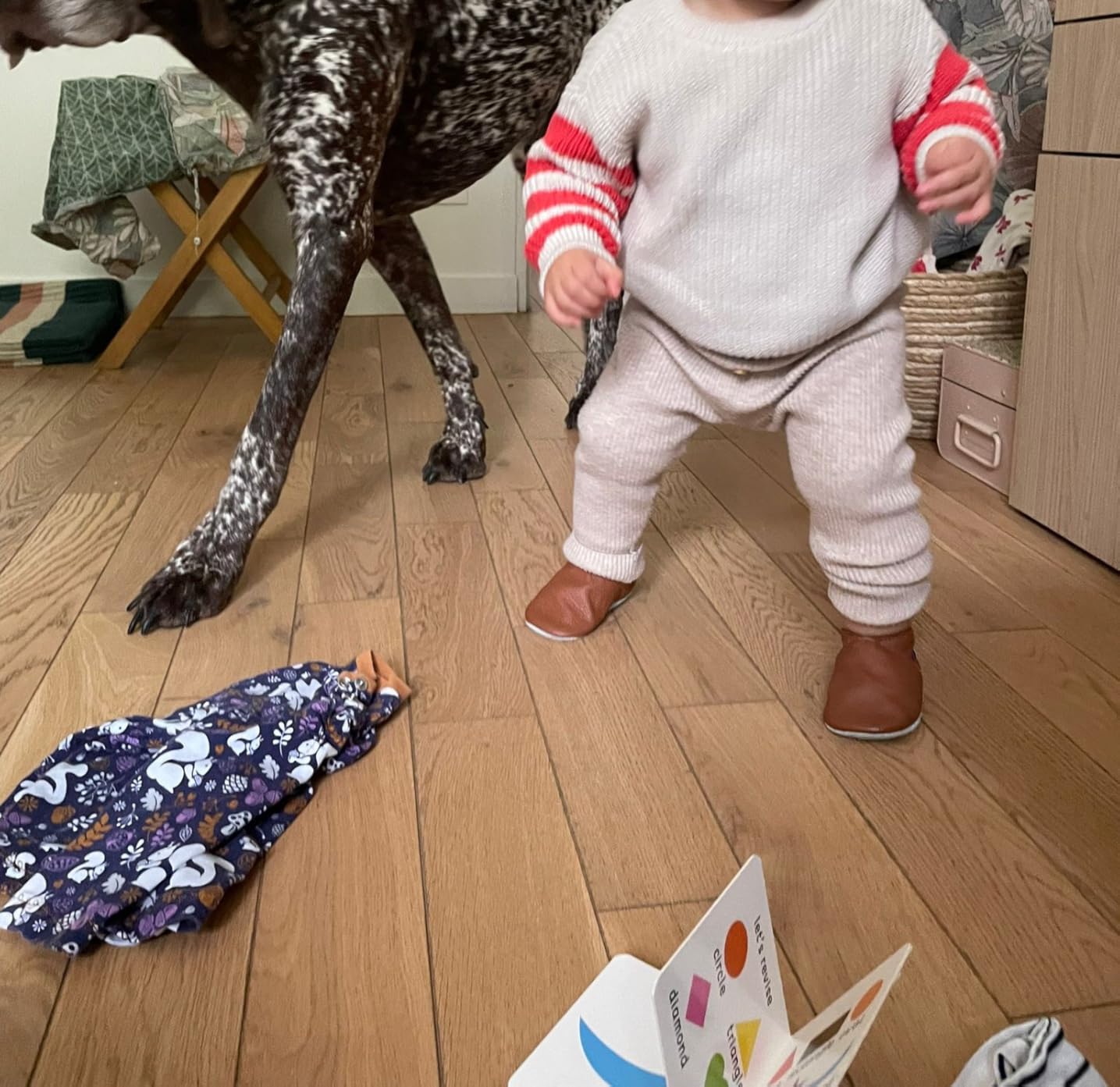 Avis Chaussons en cuir souple bébé premiers pas antidérapants