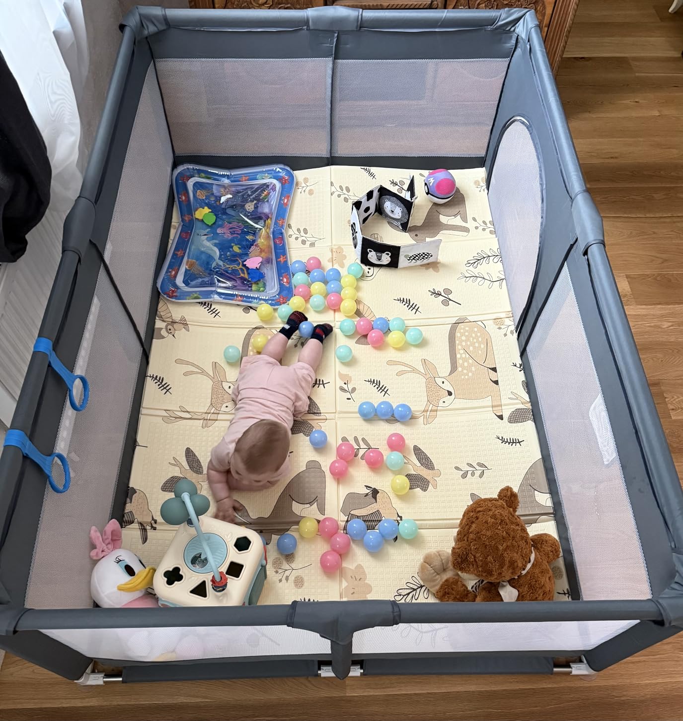 Avis Parc modulable bébé pliable avec tapis anti-collision