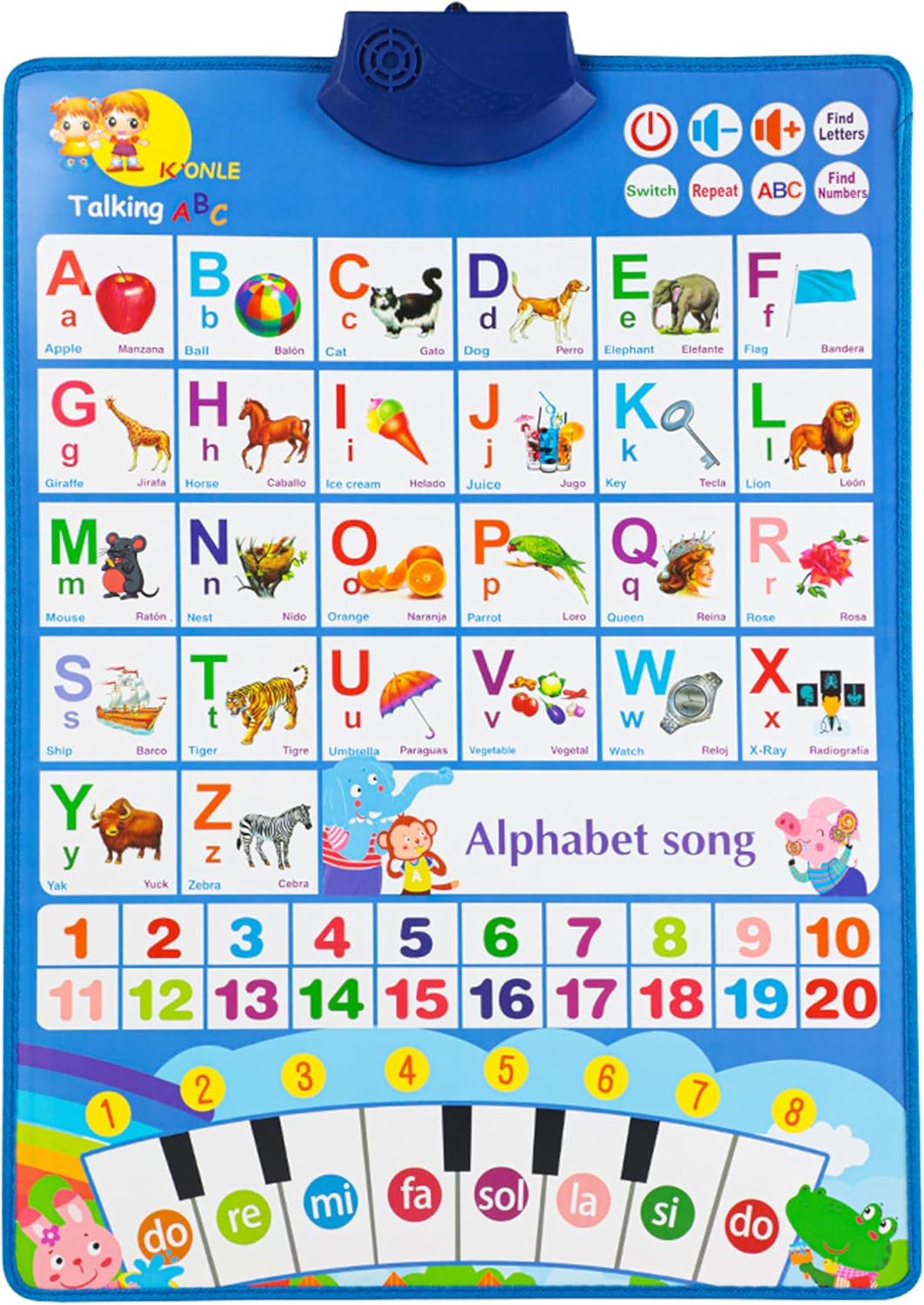 Affiche éducative interactive Montessori chiffres et musique pour enfants