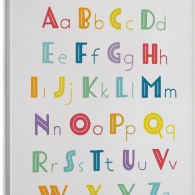 Affiche montessori alphabet arc-en-ciel vintage pour enfants