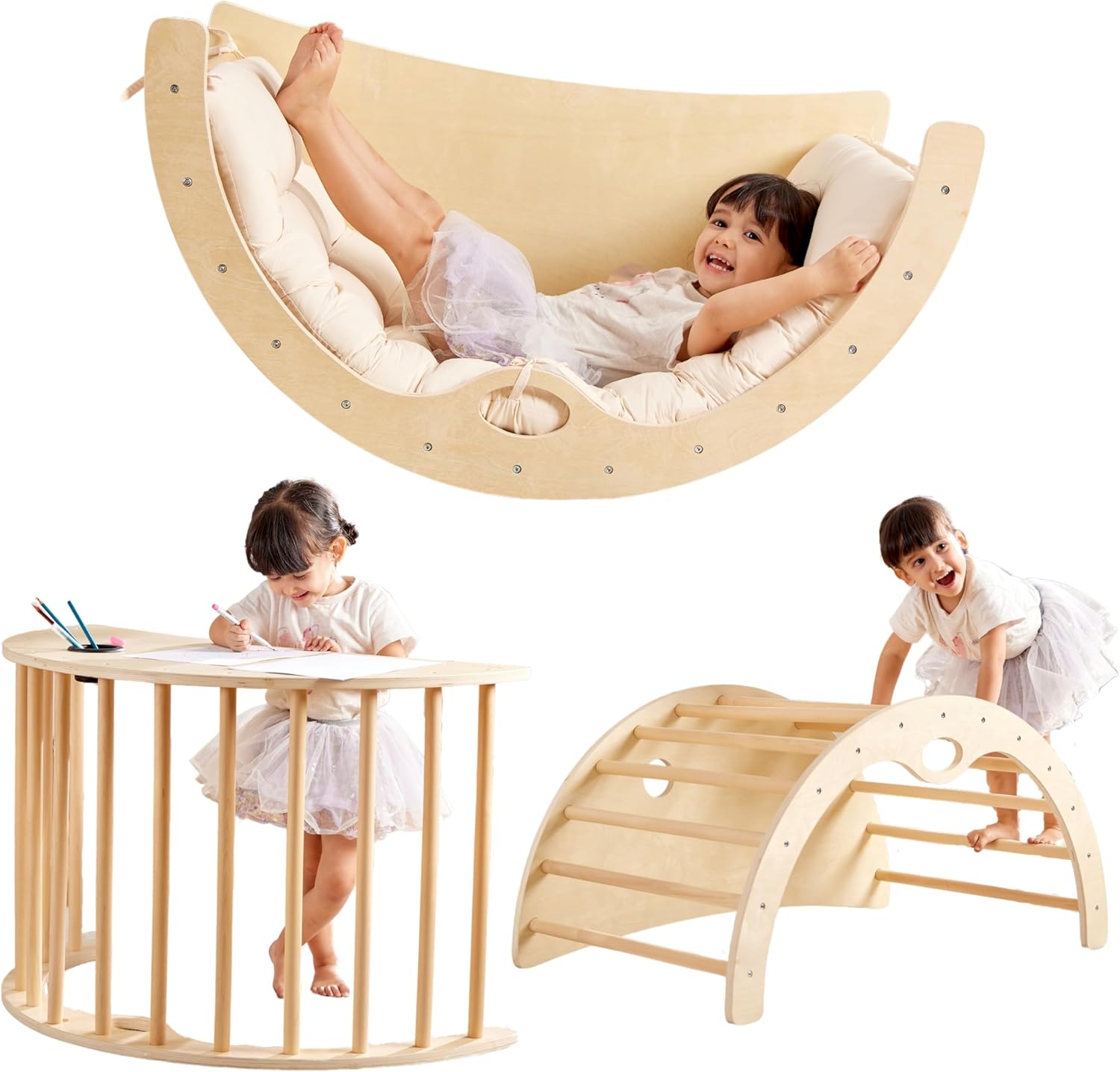 Arche montessori avec coussin pour motricité enfant