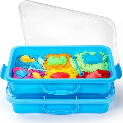 Bac sensoriel portable avec couvercle pour enfants