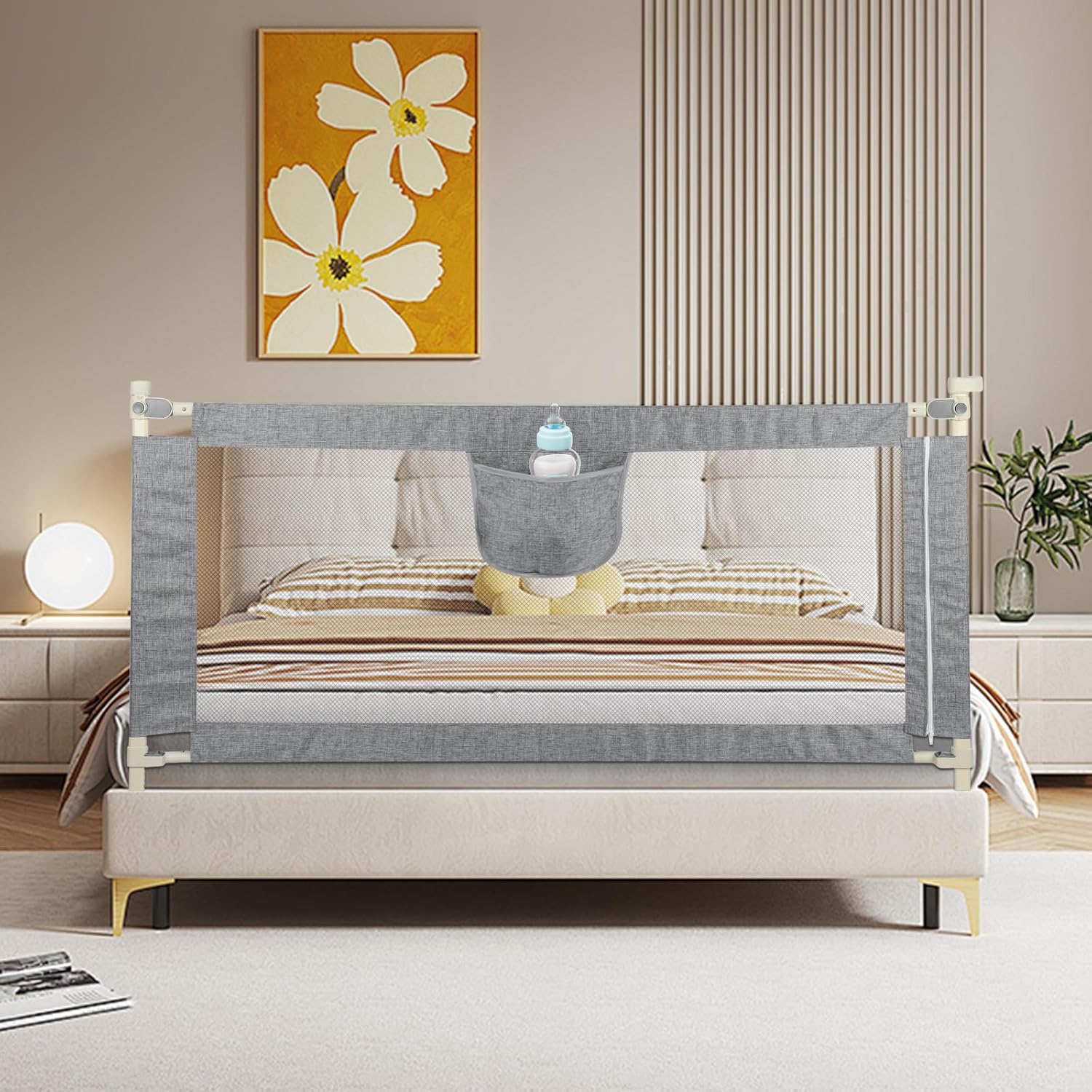 Barrière de lit amovible réglable pour adultes et enfants