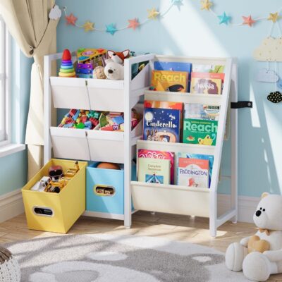 Bibliothèque montessori avec rangement pour chambre d'enfant