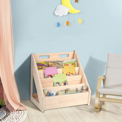 Bibliothèque montessori en bois pour enfants de 1 à 5 ans