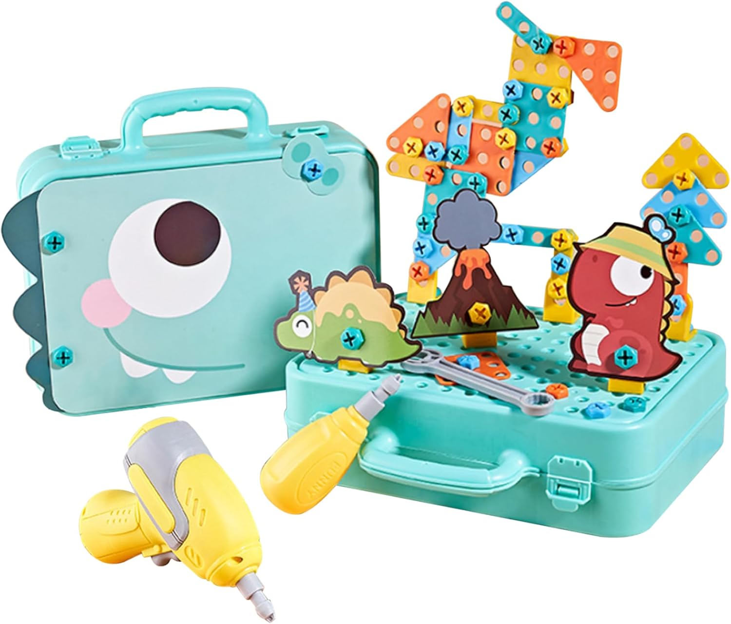 Boîte à outils Montessori éducative avec perceuse et accessoires 233 pièces